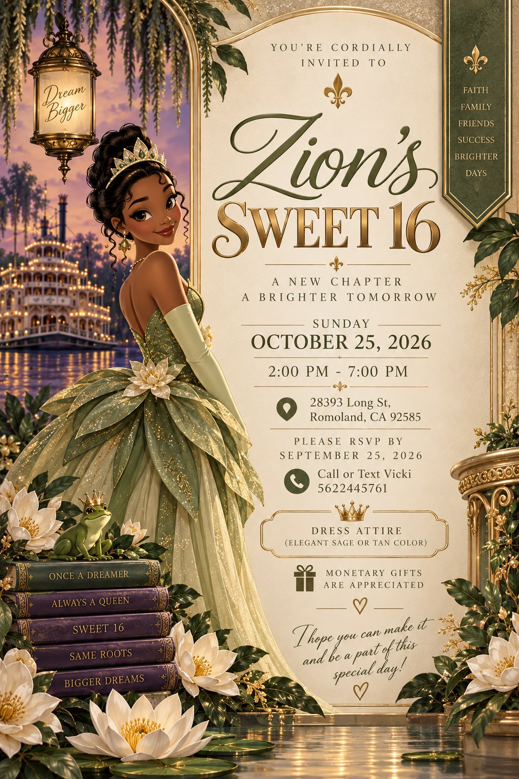 Invitation to Zion’s Sweet 16, Sunday, October 25, 2026, 2 to 7 PM